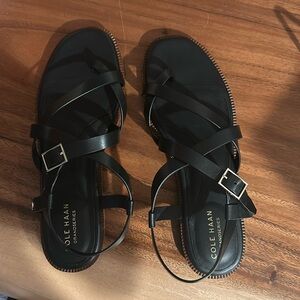 Cole haan Wilma strappy sandal,brand new, black, buckle closure,rubber sole,